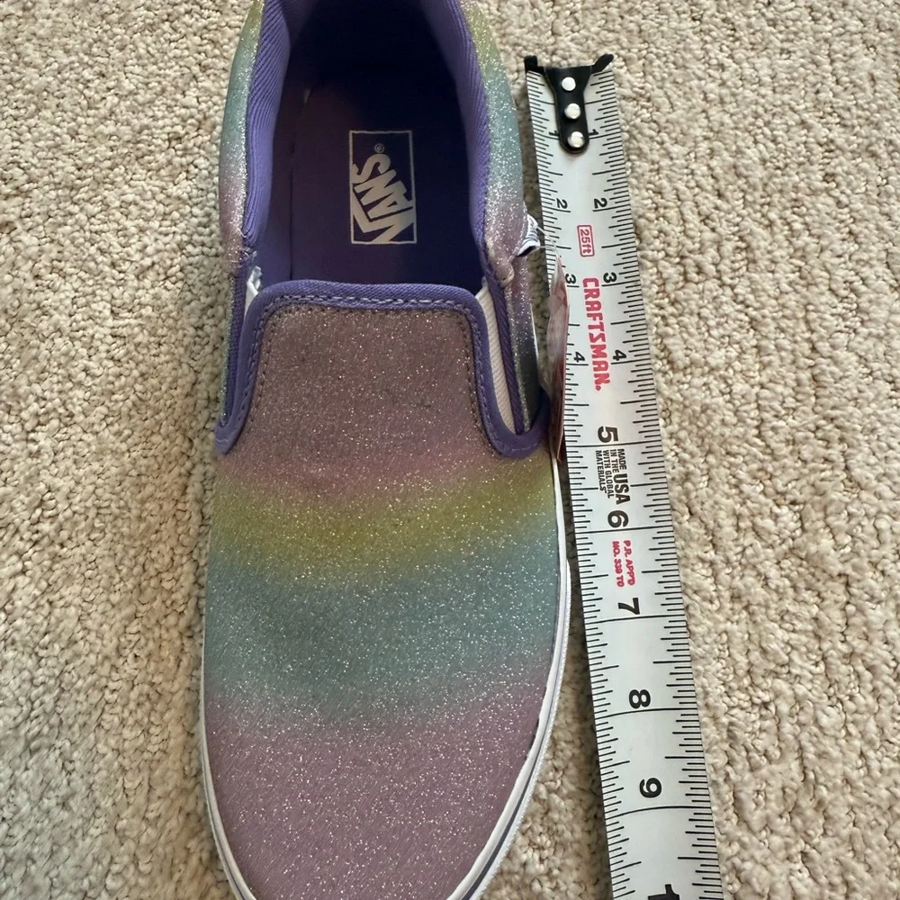 Vans Rainbow Glitter Asher Pull‎ Ons Youth Size 6 Or Women’s  Size 7 New No box